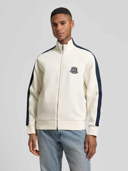 Zdjęcie produktu Bluza rozpinana z zamkiem błyskawicznym dwustronnym model 'FELPA' Armani Exchange Złamany biały