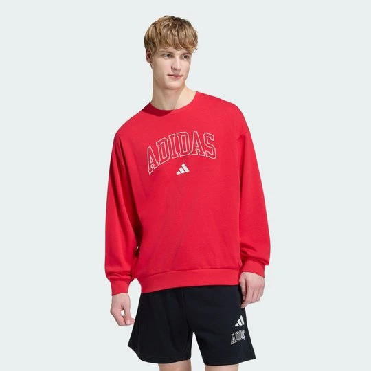 Zdjęcie produktu Bluza Seasonal Essentials Collegiate French Terry Crew Adidas czerwony