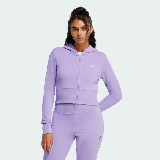 Zdjęcie produktu Bluza Seasonal Essentials French Terry Full-Zip Adidas Magic Lilac