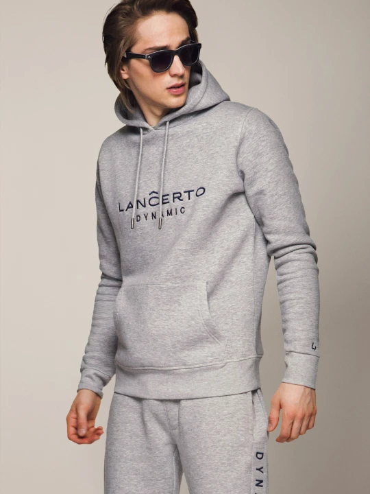 Zdjęcie produktu Bluza Szara z Bawełną z Kapturem Avery Lancerto