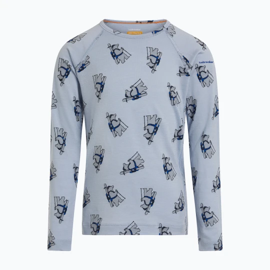 Zdjęcie produktu Bluza termoaktywna dziecięca Icebreaker Merino 200 Oasis Crewe Bear Tour Zinc Blue / Aop