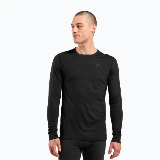 Zdjęcie produktu Bluza termoaktywna męska ODLO Merino 200 Bl Top Crew Neck black