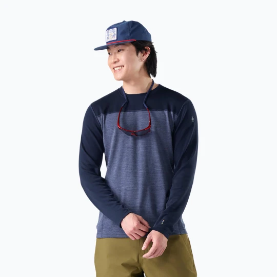 Zdjęcie produktu Bluza termoaktywna męska Smartwool Classic Thermal Merino Base Layer Colorblock Crew Boxed deep navy / nightfall