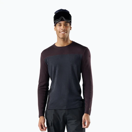 Zdjęcie produktu Bluza termoaktywna męska Smartwool Classic Thermal Merino Base Layer Colorblock Crew Boxed mink / charcoal