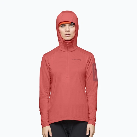 Zdjęcie produktu Bluza trekkingowa damska NORRONA Falketind Warm1 Hood deep sea coral / baked apple Norrøna Czerwony