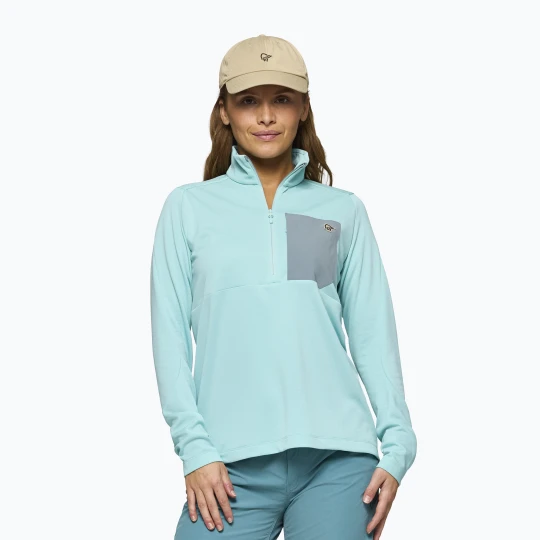 Zdjęcie produktu Bluza trekkingowa damska NORRONA Femund Warm1 Zip Neck aqua haze/trooper Norrøna Niebieski