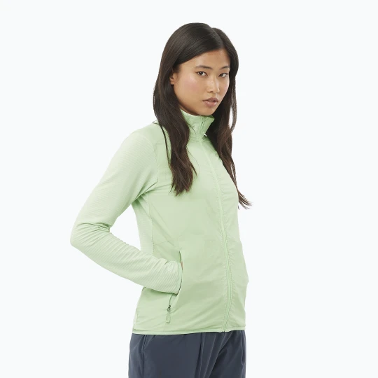 Zdjęcie produktu Bluza trekkingowa damska Salomon Sntial Lightwarm Hybrid sea foam Zielony