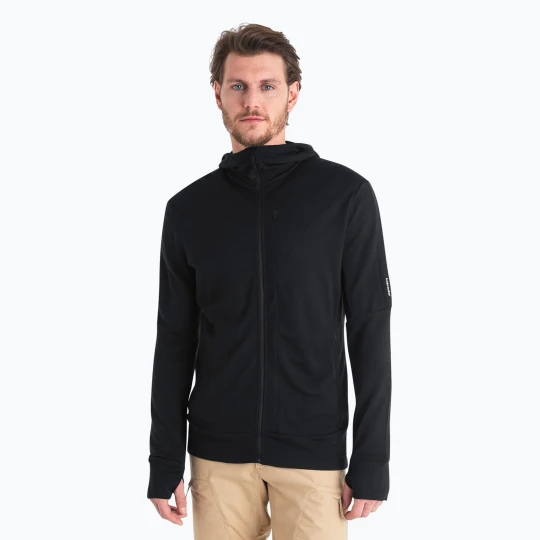 Zdjęcie produktu Bluza męska icebreaker Merino 260 Quantum IV Zip Hoodie black