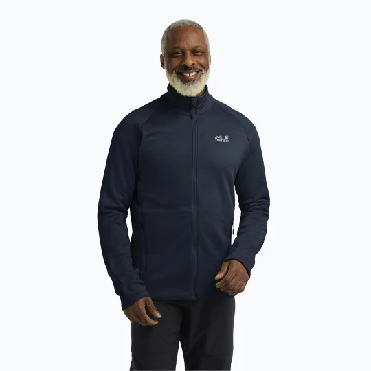 Zdjęcie produktu Bluza trekkingowa męska Jack Wolfskin Peak District Full Zip midnight sky Granatowy
