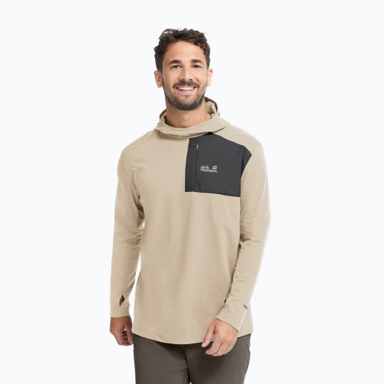 Zdjęcie produktu Bluza trekkingowa męska Jack Wolfskin Sucol Hoody oyster Beżowy