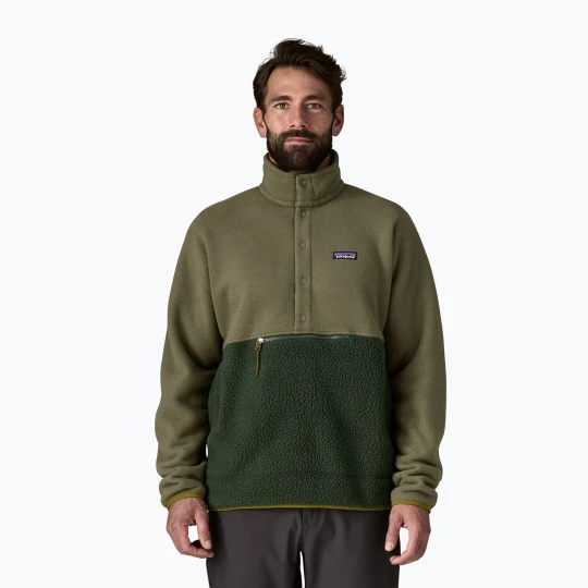 Zdjęcie produktu Bluza trekkingowa męska Patagonia Retro Pile 1 / 2 Snap P / O old growth green