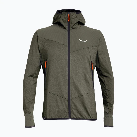 Zdjęcie produktu Bluza trekkingowa męska Salewa Agner Hybrid PL / DST FZ Hoody faded green melange / 0910