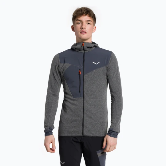 Zdjęcie produktu Bluza trekkingowa męska Salewa Puez 2 Dry Hood FZ black out melange / 3860 Szary