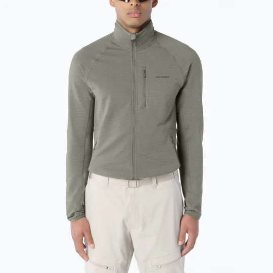 Zdjęcie produktu Bluza trekkingowa męska Salomon Essential Lightwarm Full Zip castor gray Zielony