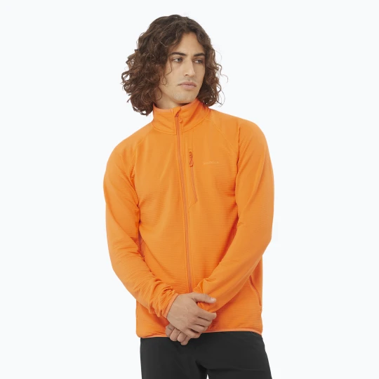 Zdjęcie produktu Bluza trekkingowa męska Salomon Lightwarm Full Zip turmeric Pomarańczowy