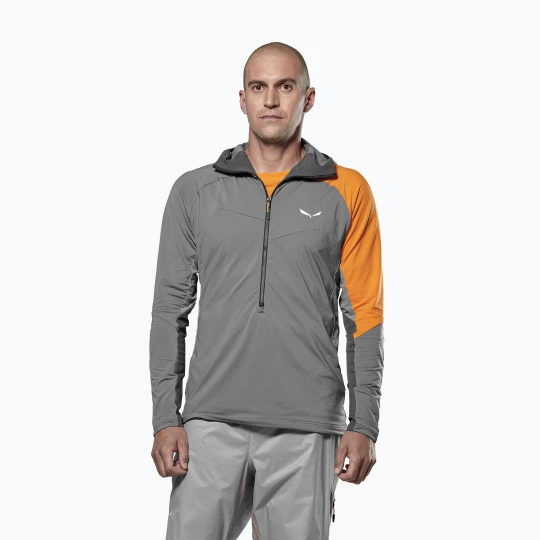 Zdjęcie produktu Bluza trekkinogwa męska Salewa NXT Hyb 1 / 2 Zip Tee quiet shade Szary