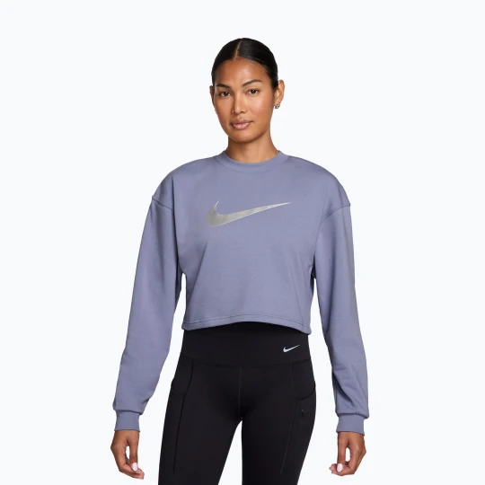 Zdjęcie produktu Bluza treningowa damska Nike Pro Dri-Fit Crew Neck iron purple / metallic silver / white Fioletowy