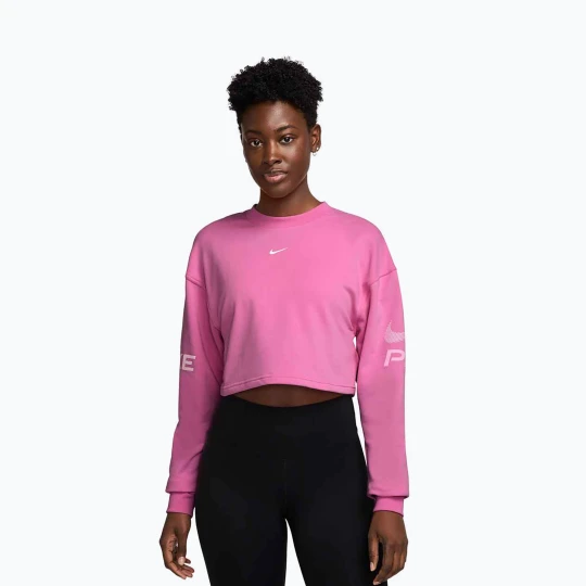 Zdjęcie produktu Bluza treningowa damska Nike Pro Dri-Fit Loose Crew-Neck playful pink/pink foam/white