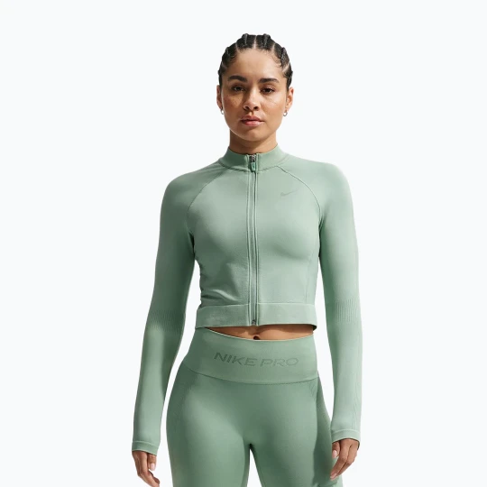 Zdjęcie produktu Bluza treningowa damska Nike Pro Seamless Full Zip Top steam Zielony