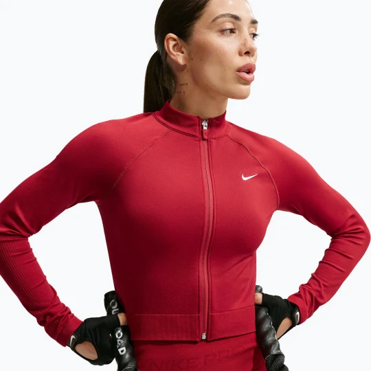 Zdjęcie produktu Bluza treningowa damska Nike Pro Seamless tough red / white