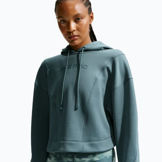 Zdjęcie produktu Bluza treningowa damska Nike Pro Therma-Fit Hoodie mineral slate / white Niebieski