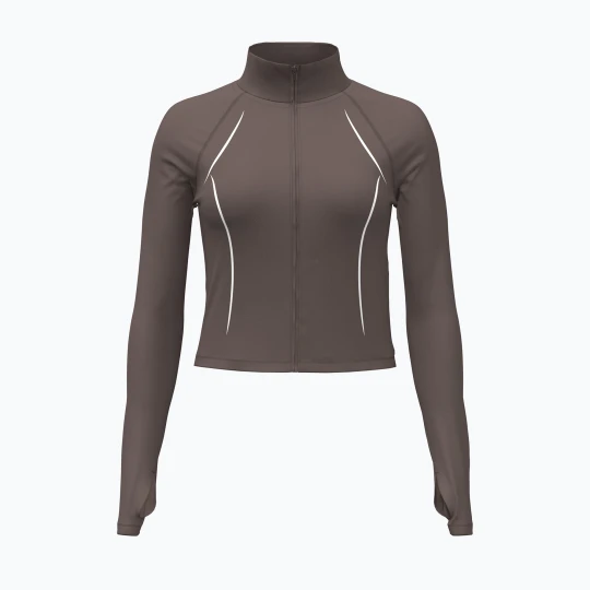 Zdjęcie produktu Bluza treningowa damska Under Armour Meridian Contour Full Zip peppercorn / white / peppercorn Brązowy