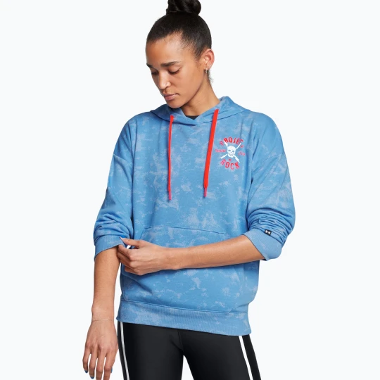 Zdjęcie produktu Bluza treningowa damska Under Armour Project Rock Underground Terry HD viral blue / phoenix fire / white