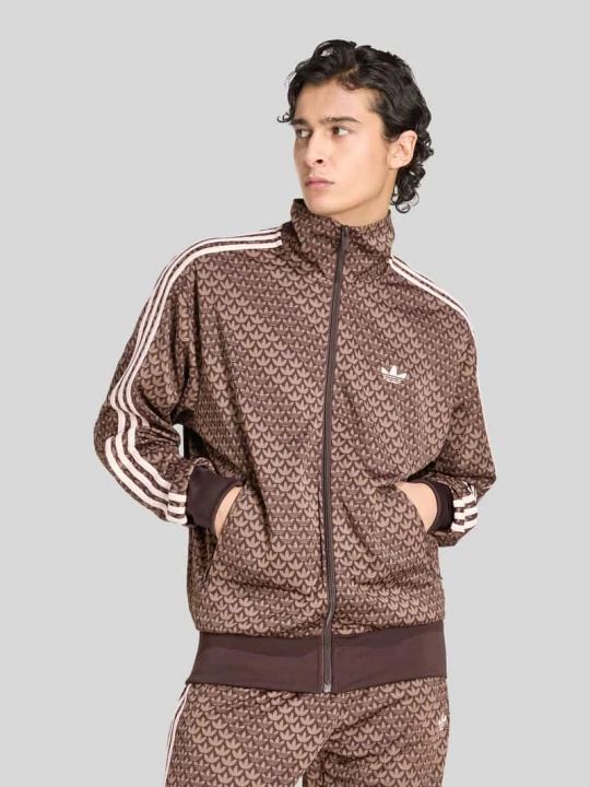 Zdjęcie produktu Bluza treningowa o kroju loose fit model 'FIREBIRD LOOSE MONOGRAM' adidas Originals Ciemnobrązowy