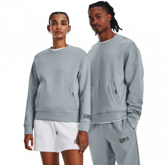 Zdjęcie produktu Bluza treningowa uniseks nierozpinana bez kaptura Under Armour UA Summit Knit Crew - szara