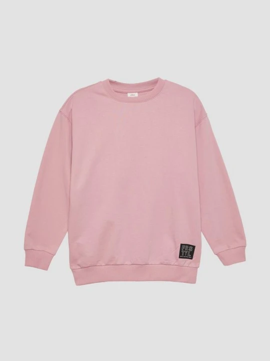 Zdjęcie produktu Bluza unisex z prążkowanymi mankietami i nadrukiem s.Oliver różowy