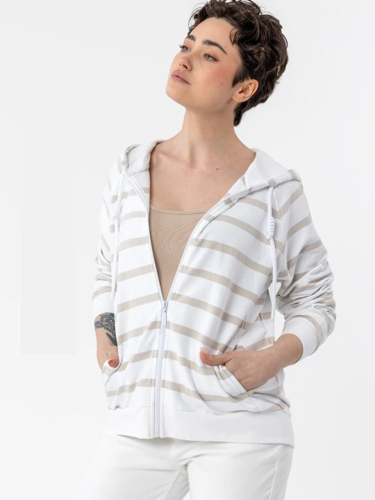 Zdjęcie produktu Bluza w paski z kapturem B-KIRA Volcano Beżowy