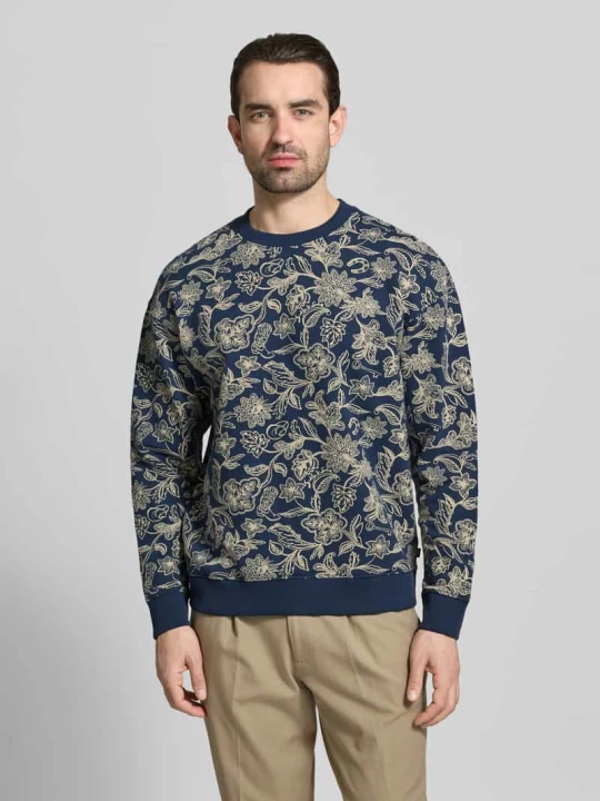 Zdjęcie produktu Bluza we wzór na całej powierzchni z okrągłym dekoltem Scotch & Soda Granatowy