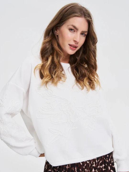 Zdjęcie produktu Bluza z aplikacją biała Moodo