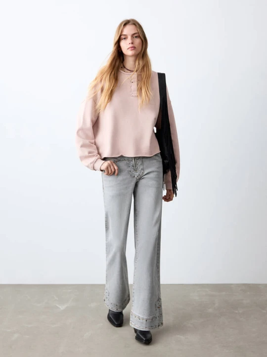 Zdjęcie produktu Bluza z bezszwowym wykończeniem u dołu różowy - Teen - MANGO TEEN