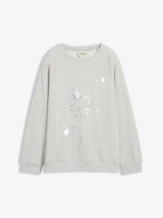 Zdjęcie produktu Bluza z czystej bawełny BonPrix szary