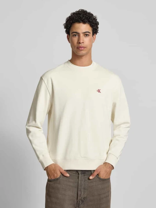 Zdjęcie produktu Bluza z czystej bawełny Calvin Klein Jeans Złamany biały
