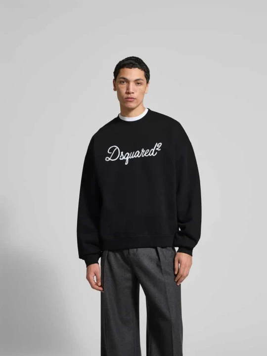 Zdjęcie produktu Bluza o kroju relaxed fit z czystej bawełny Dsquared2 Czarny