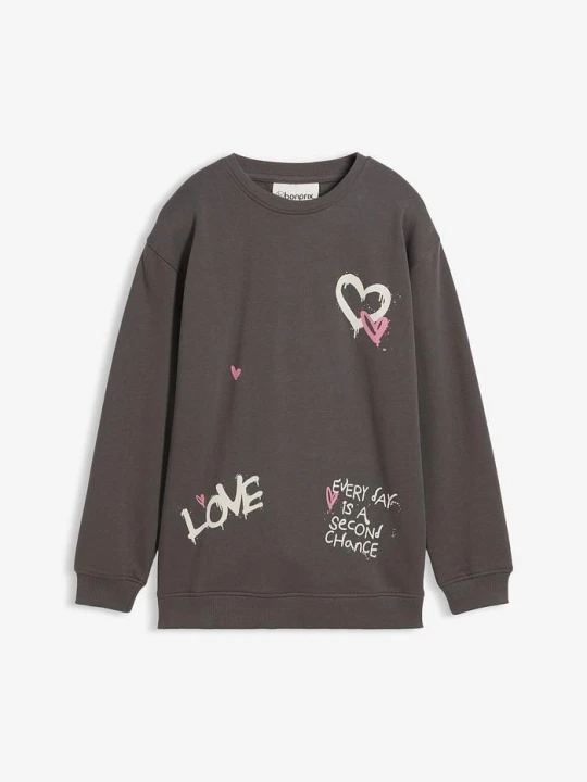 Zdjęcie produktu Bluza z czystej bawełny organicznej BonPrix szary