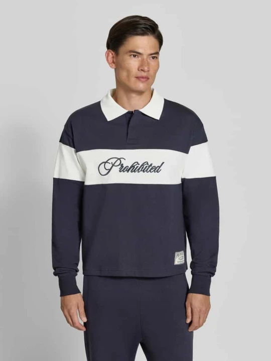 Zdjęcie produktu Bluza z czystej bawełny PROHIBITED Granatowy