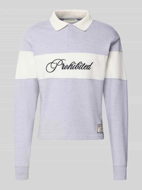 Zdjęcie produktu Bluza z czystej bawełny PROHIBITED Jasnoszary melanż