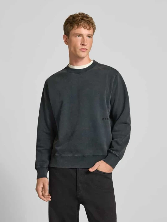 Zdjęcie produktu Bluza z czystej bawełny z haftem model 'Axiom' Edwin Ciemnoszary