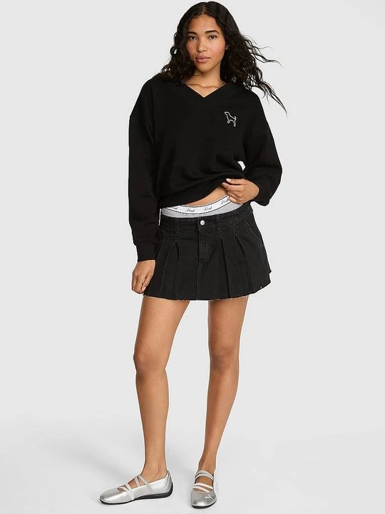 Zdjęcie produktu Bluza z dekoltem V Campus Fleece Victoria's Secret Czarny