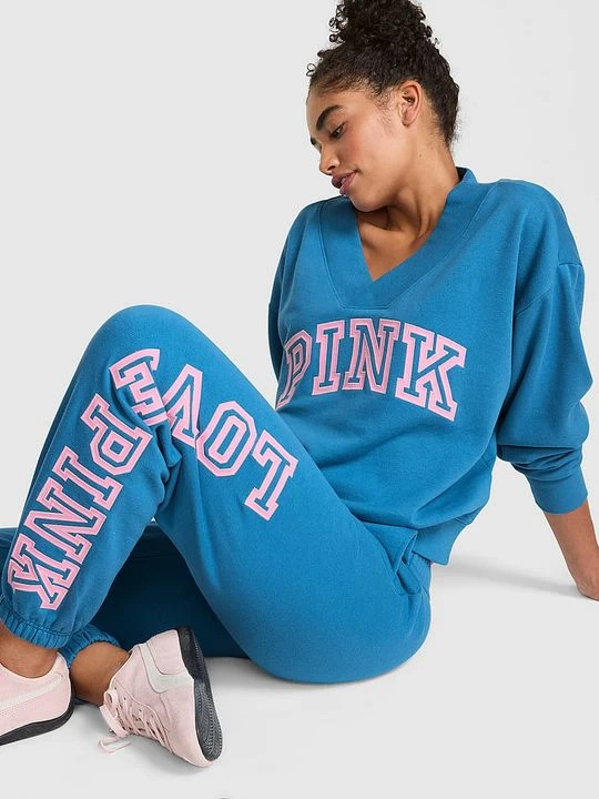 Zdjęcie produktu Bluza z dekoltem V Campus Fleece Victoria's Secret Niebieski