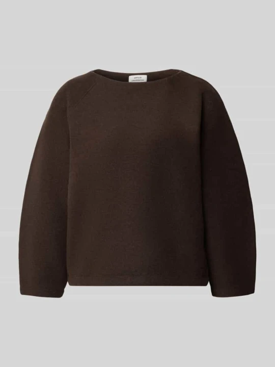 Zdjęcie produktu Bluza o kroju regular fit z dekoltem w łódkę model 'Gusera' Opus Ciemnobrązowy