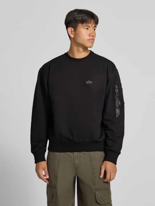 Zdjęcie produktu Bluza z detalami z logo Alpha Industries Czarny