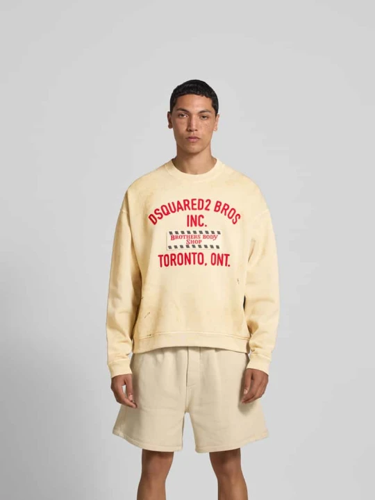 Zdjęcie produktu Bluza z detalami z logo Dsquared2 Beżowy