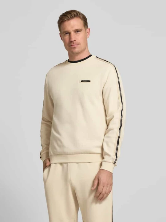 Zdjęcie produktu Bluza z detale z logo i okrągły dekolt EA7 Emporio Armani Piaskowy