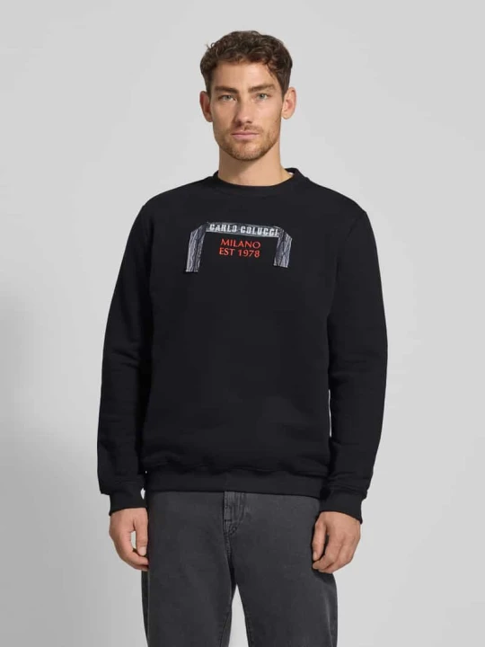 Zdjęcie produktu Bluza z detalem z logo Carlo Colucci Czarny
