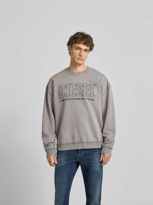 Zdjęcie produktu Bluza z detalem z logo Diesel Średnioszary