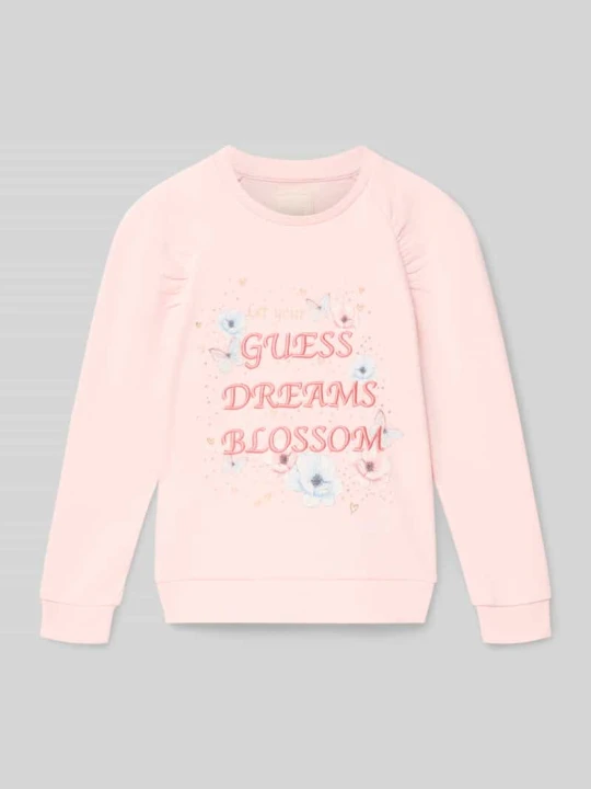 Zdjęcie produktu Bluza z detalem z logo Guess Jasnoróżowy